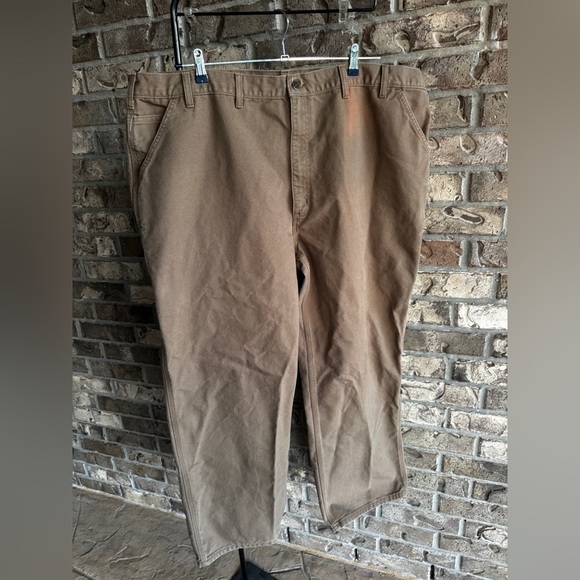 Carhartt RN#14806 Cargo Work Utility Carpenter Pants 50x32 Brown Loose Orig Fit - Picture 2 of 12